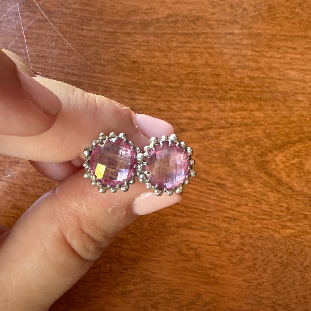 Chic Pink Gemstone Earrings